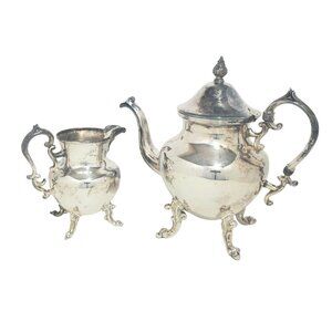 Vintage Silver Plated Tea / Coffee Pot with creamer jug